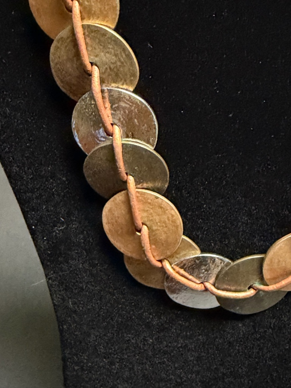 Chico's Mixed Metal Disc Necklace in Gold, Silver & Copper-Tone - Picture 2 of 10